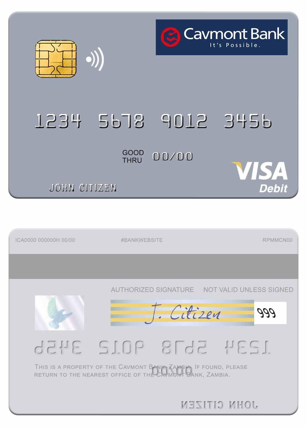 Zambia Cavmont Bank visa debit card